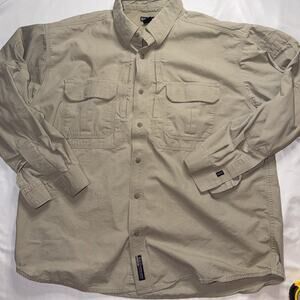 5.11 Tactical Taclite Pro Shirt Mens XL Brown Tundra Long-Sleeve Vented 72175